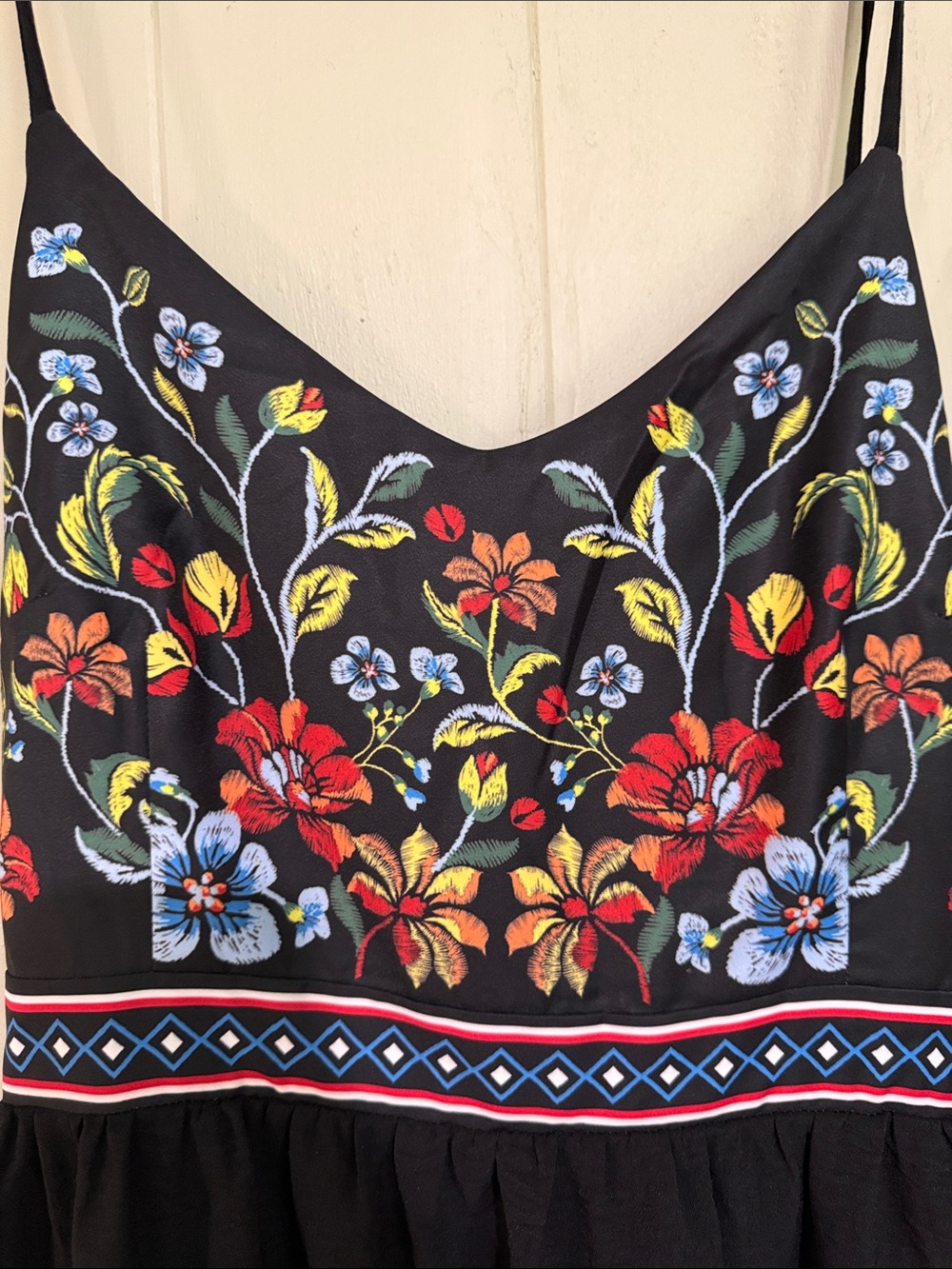 Black Maxi Dress with Colorful Floral Print - Picture 5 of 8
